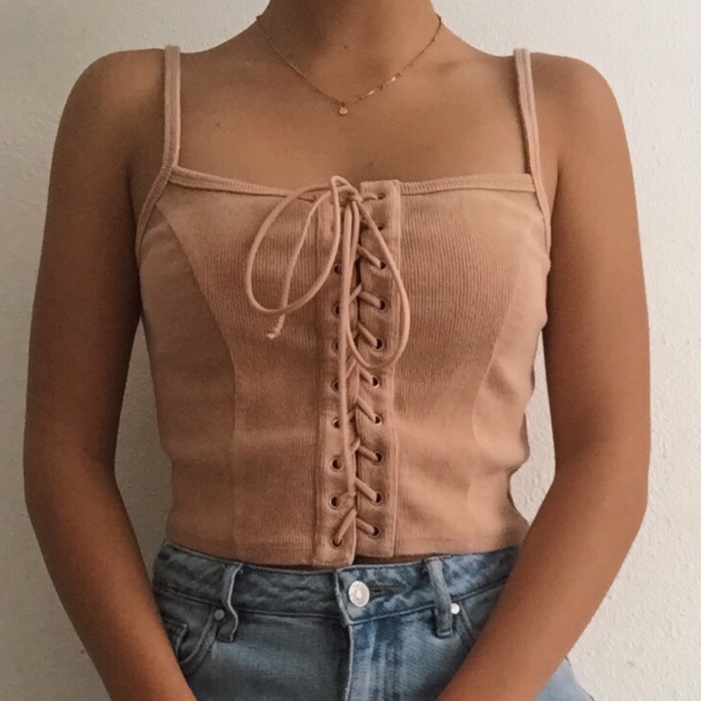 Forever 21 beige corset tank